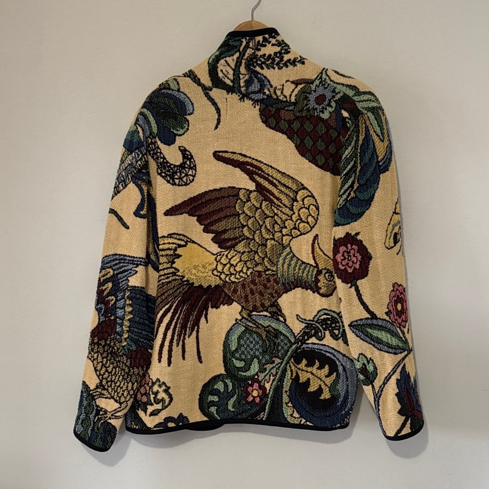 Vintage Kokopelli Cardigan / Medium / 80s / 90s / Eagle Flower Design / AOP